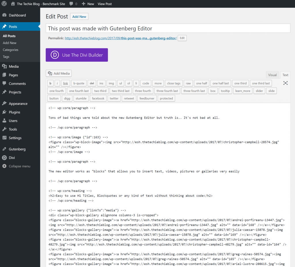 gutenberg actual code