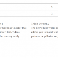 buttons and tables in gutenberg